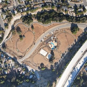 construction of paige lane neighborhood park aerial view 1