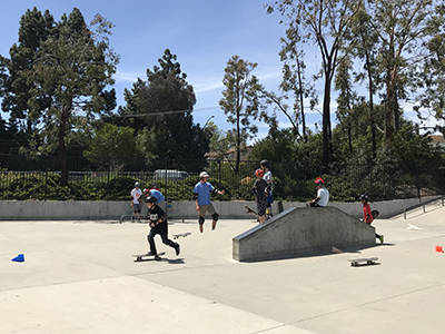 image of kids skating at Borchard Center Skatepark