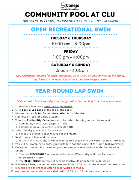 Aquatics Conejo Recreation And Park District