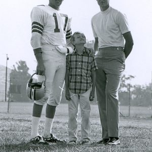 Don Meredith, Mike Noseworthy, Jerry West on the California Lutheran College football field, probably 1966.  Photo by Herb Noseworthy.  CTLnos70.

There are no known U.S. copyright restrictions on this image. The Thousand Oaks Library requests that, when possible, the credit statement should read: "Image courtesy of Conejo Through the Lens, Thousand Oaks Library."