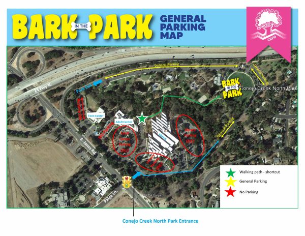 Bark in the Park Parking Map