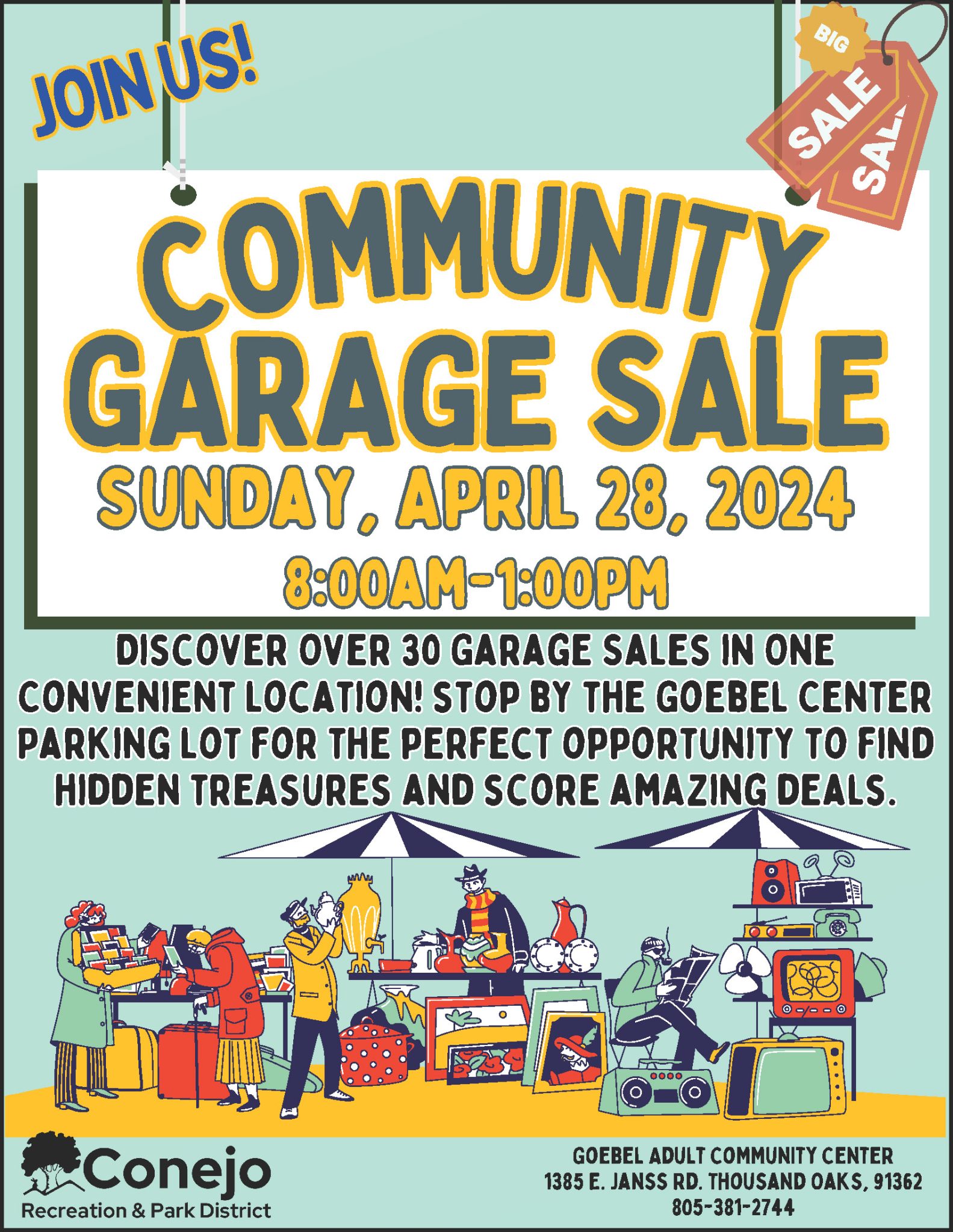 patrons community garage sale flyer 2024